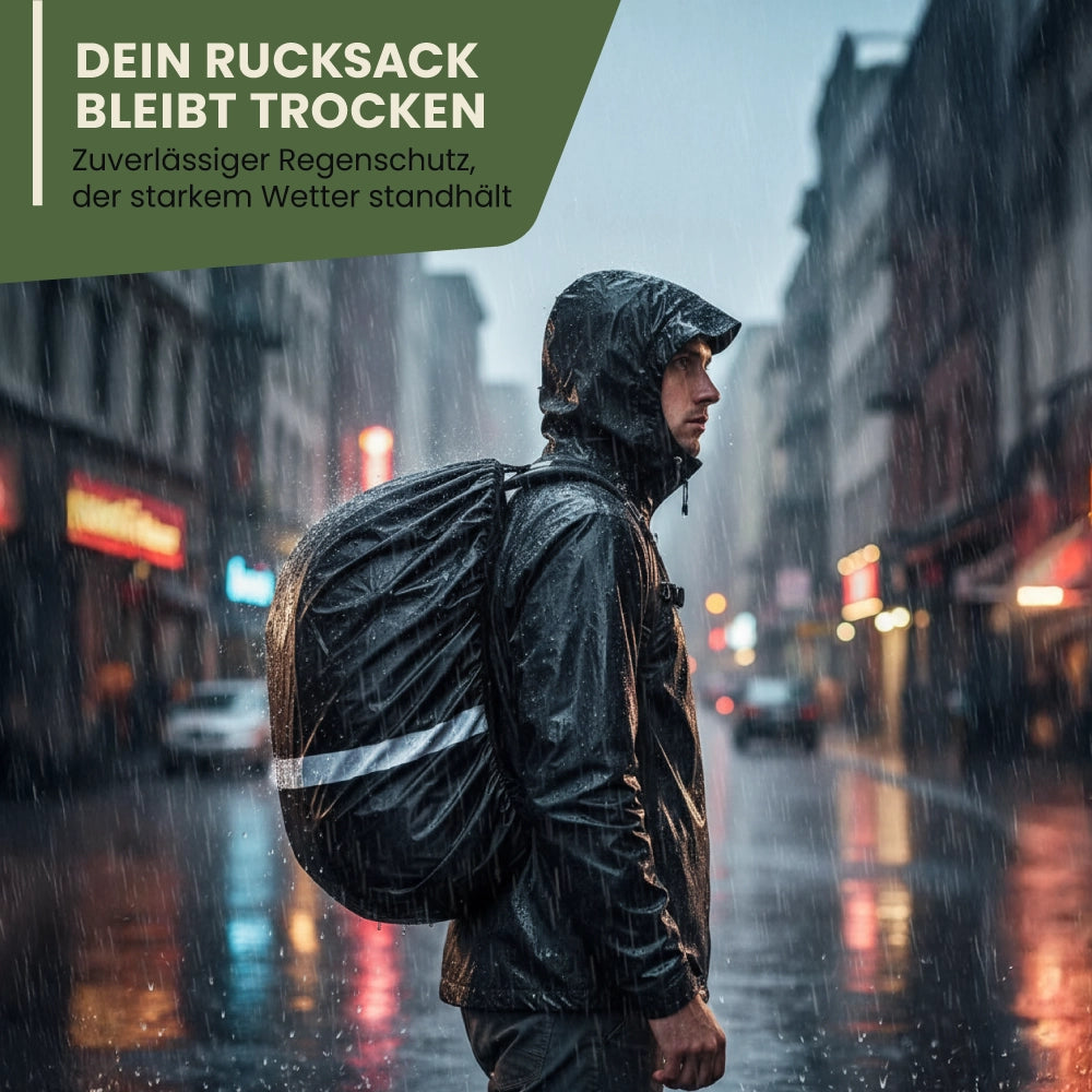 Reflective rain cover for backpack