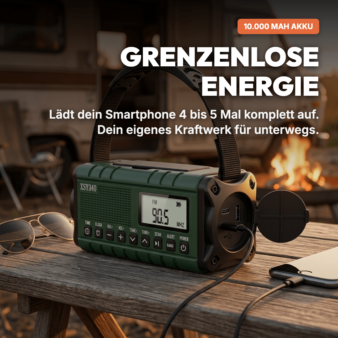 Dynox Sunbase 10.000 mAh Outdoor Powerbank – lädt Smartphone 4–5 Mal auf, grenzenlose Energie für unterwegs
