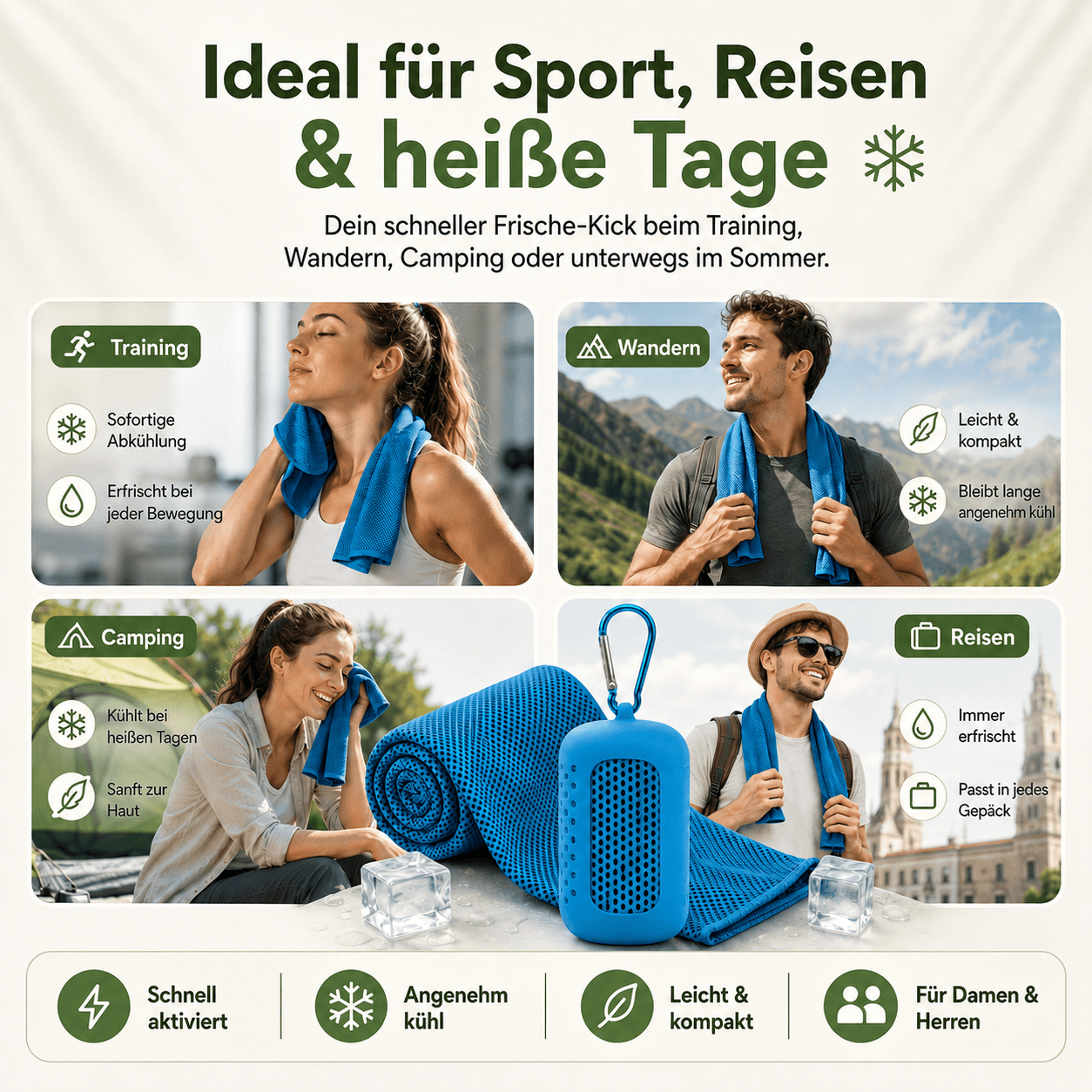 CoolTowel Pro – Kühlendes Handtuch für Sport, Reise & Sommerhitze
